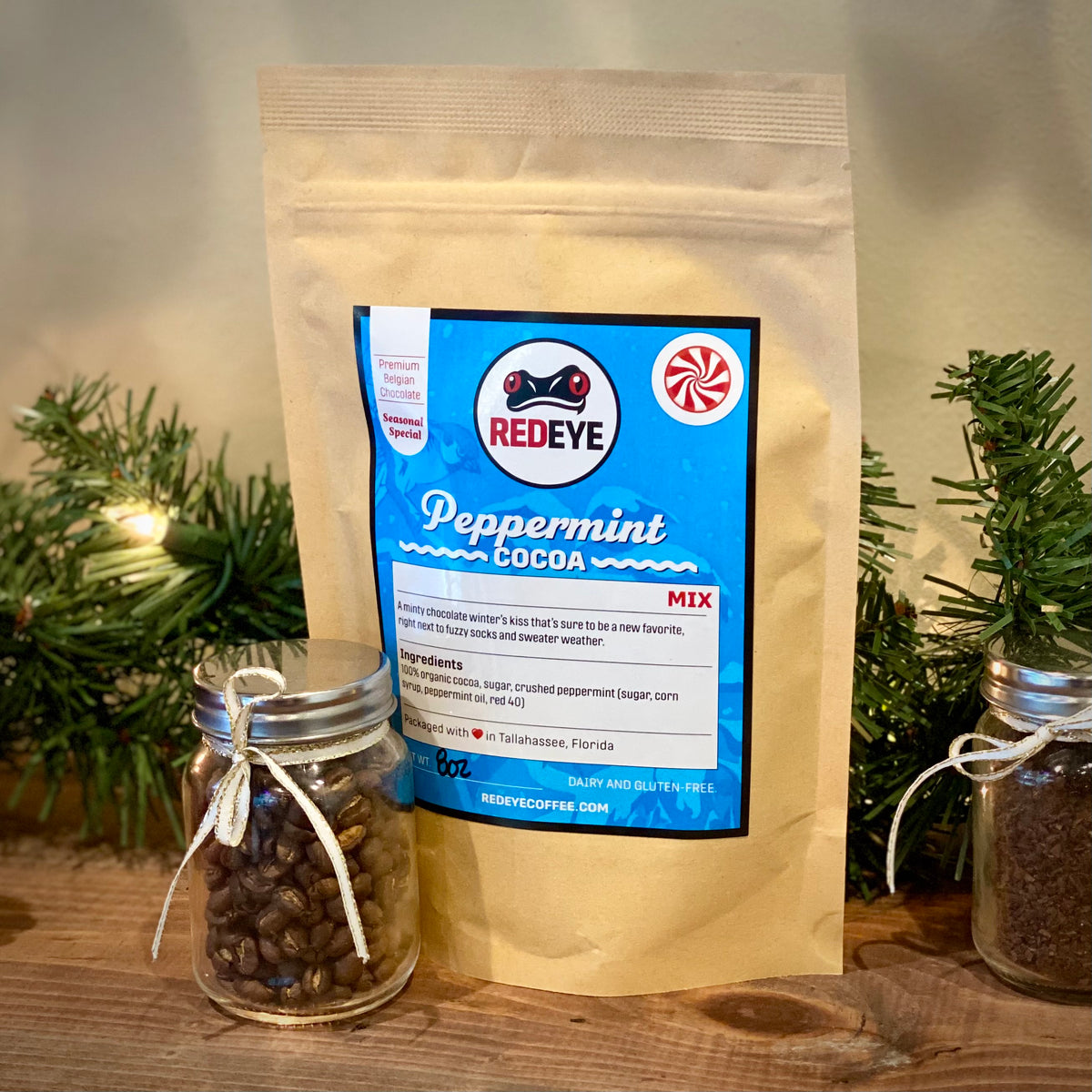 Bagged Cocoa Seasonal Peppermint Mix RedEye Coffee