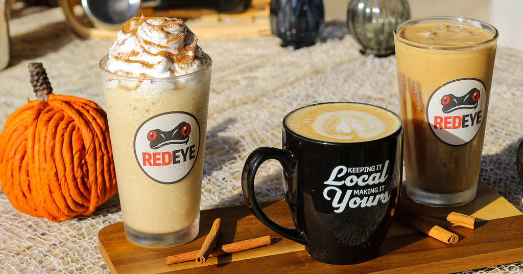RedEye Pumpkin Spice Latte, Cold Brew, and Frappe - from our Fall Specials Menu in Tallahassee FL