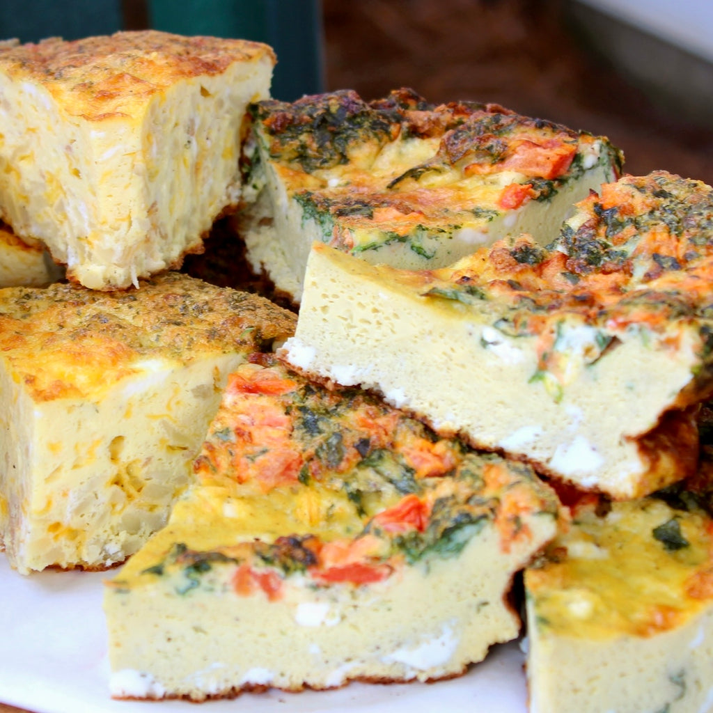 Spinach/Tomato/Feta breakfast casserole made by RedEye Coffee in Tallahassee, FL.