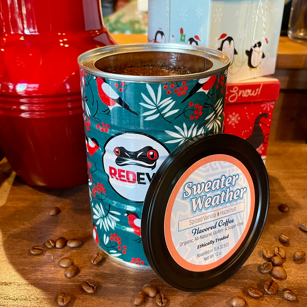 Sweater Weather Holiday Tin available at Red Eye in Tallahassee, FL