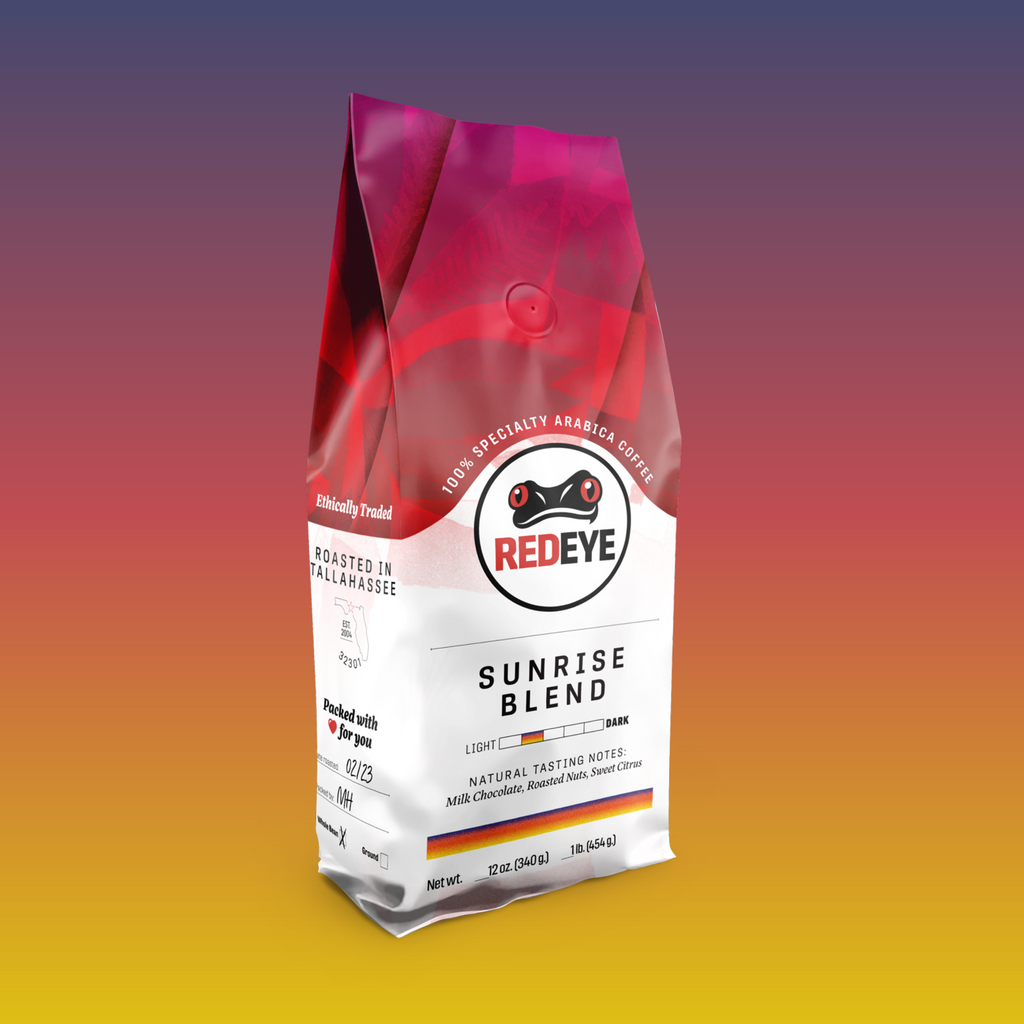 Sunrise coffee Blend available at Red Eye in Tallahassee, FL