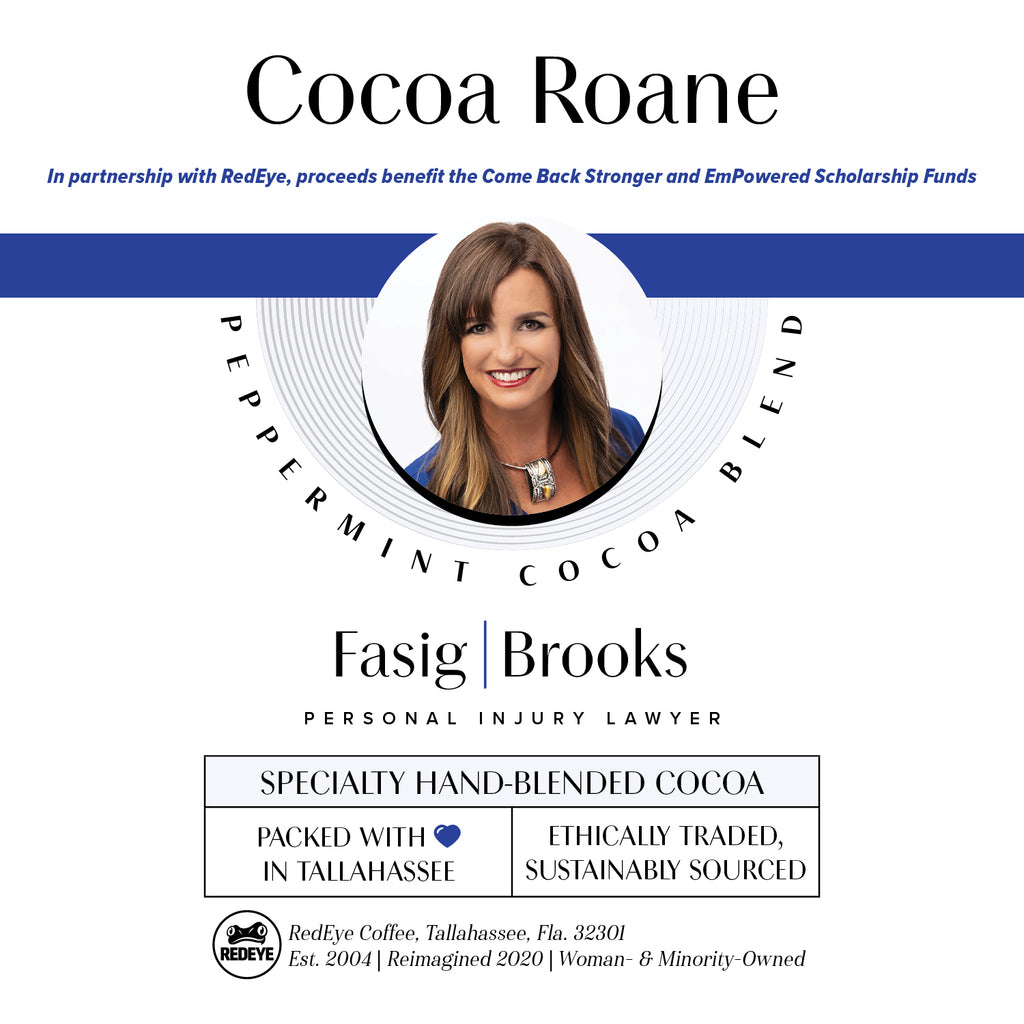 Specialty hot cocoa blend mixed with crushed peppermint for Carrie Roane Fasig Brooks personal injury attorney in Tallahassee, FL peppermint hot chocolate