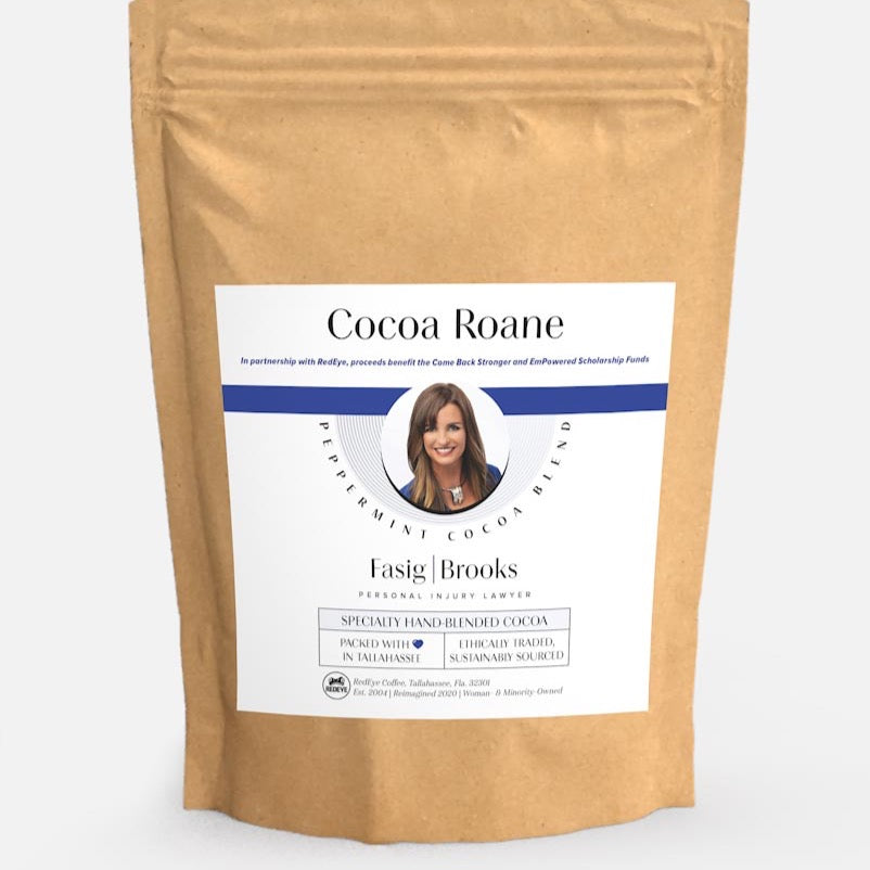 Specialty hot cocoa blend mixed with crushed peppermint for Carrie Roane Fasig Brooks personal injury attorney in Tallahassee, FL peppermint hot chocolate