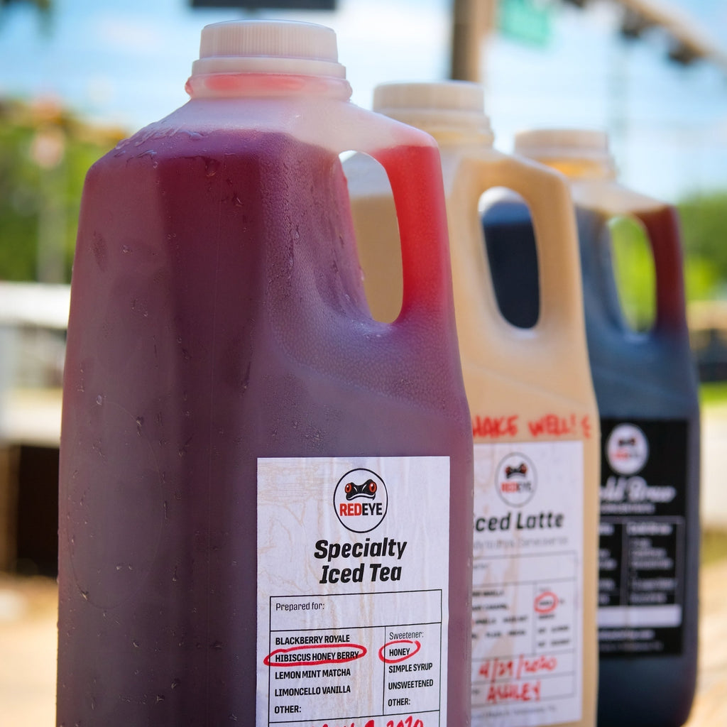 Half-Gallon drinks at RedEye Coffee in Tallahassee, FL